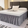 Ruffled Bed Skirt with Elastic Band – No-Lift, Wrinkle-Resistant Design