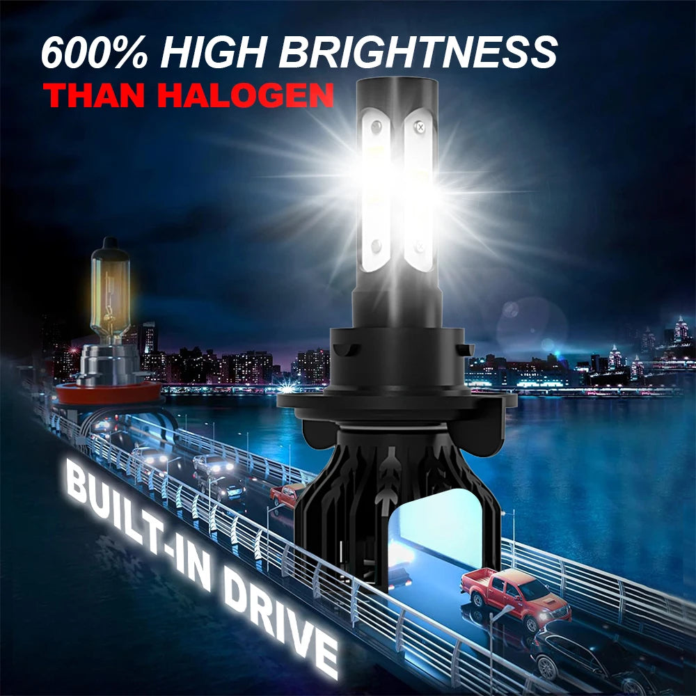 6000K/8000K LED Headlight Bulbs with Cooling Fan