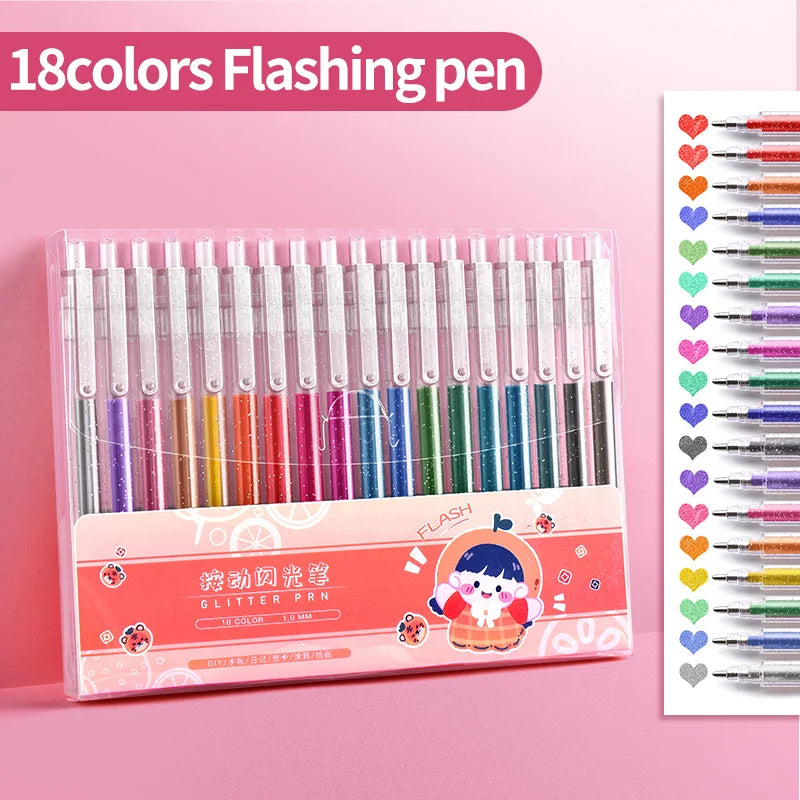 Retractable Glitter Gel Pens