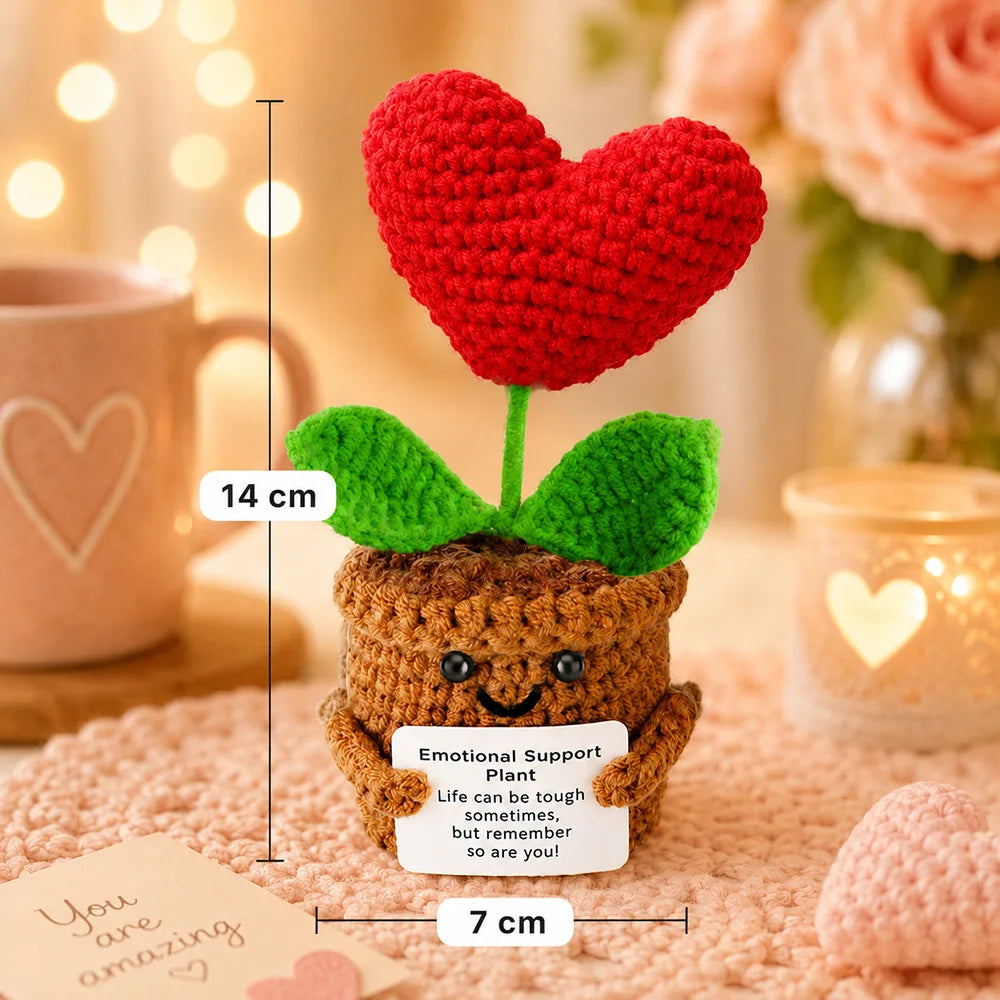 Handmade Crochet Amigurumi Doll with Love and Encouragement