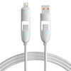 4-in-1 Fast Charging Cable with USB-C & Lightning Connectors – 66W