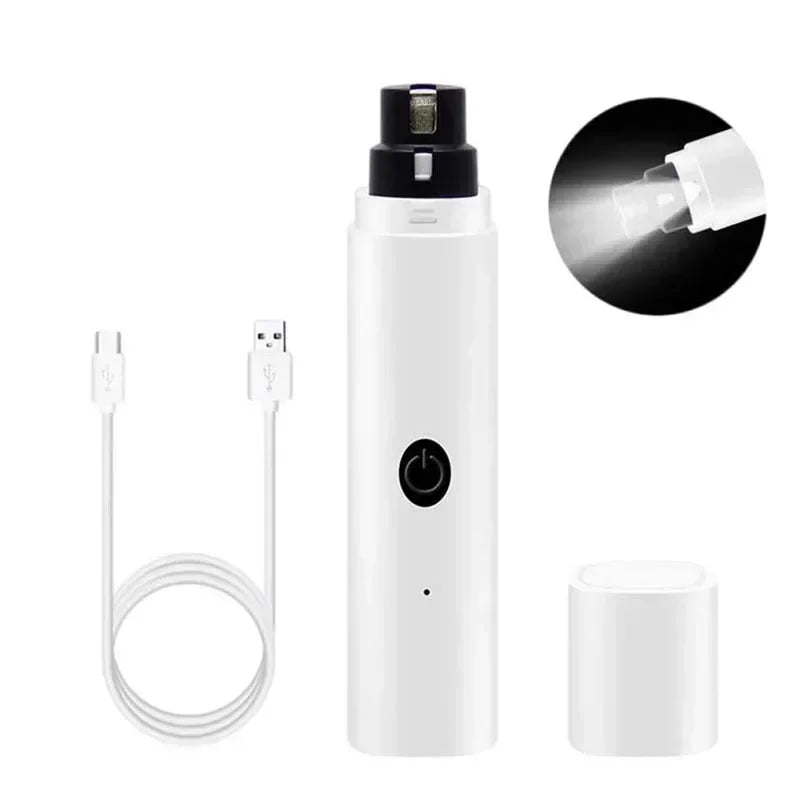Quiet Electric Pet Nail Grinder with USB Rechargeable Battery & LED Light