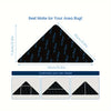 A triangular non-slip rug gripper designed to fit a specific area rug shape.
