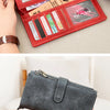 Vintage RFID-Blocking Long Wallet with Wristlet Strap