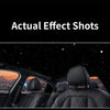 Interior view of a car seat with an effect shot projector installed on the ceiling.