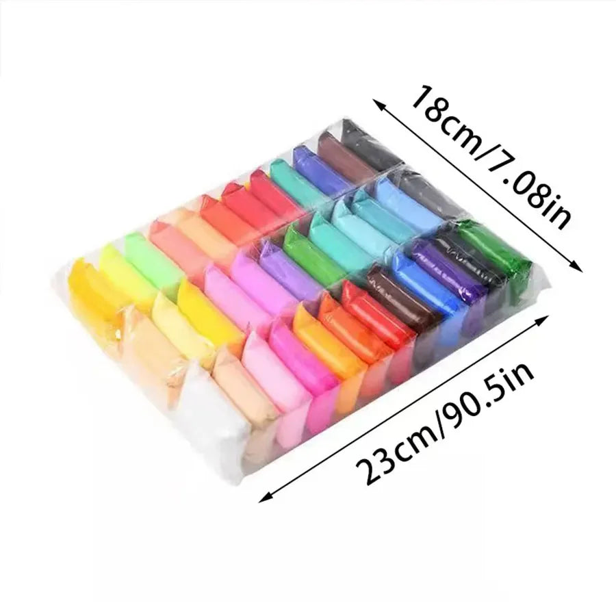 36-Color Air-Dry Modeling Clay Set with Carving Tools