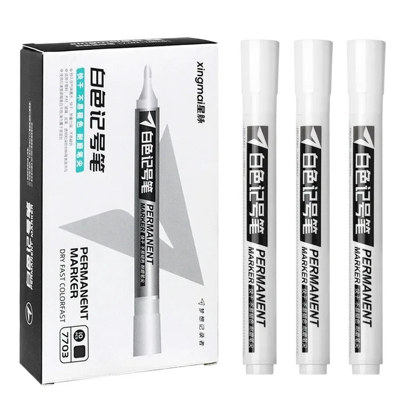 Set de Stylos Markers Permanents Blancs Imperméables