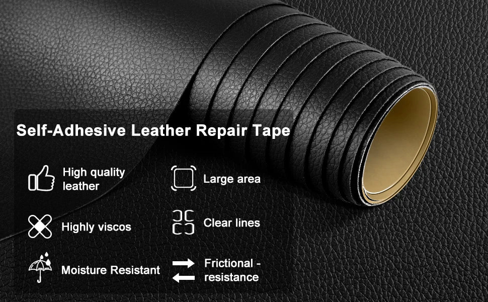 Self-Adhesive Leather Repair Patch Tape for Sofas, Car Seats & More