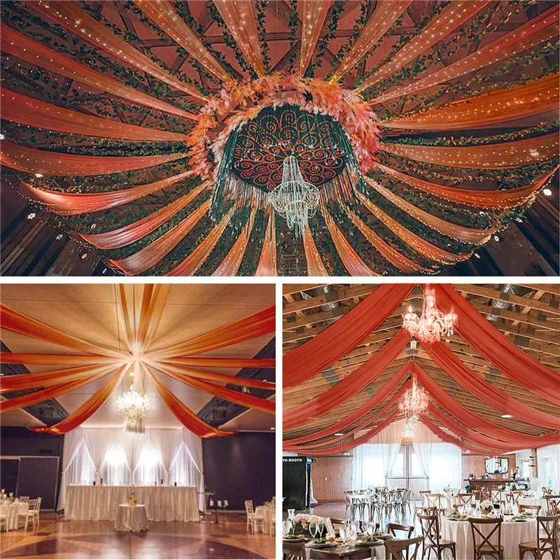 Sheer Chiffon Ceiling Drapes for Weddings & Events