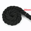 A ball of black natural twisted cotton cord with a 20mm diameter.
