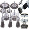 10-Pack Crimped Wire Wheel Brush Set with 1/4" Hex Shanks for Drills