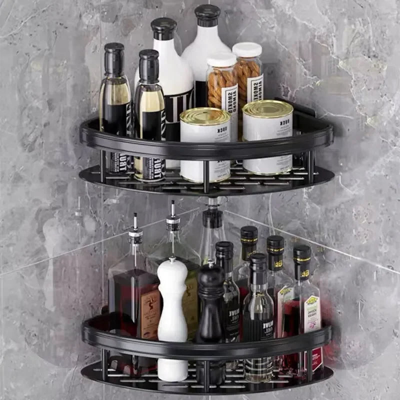 No-Drill Corner Bathroom Shelf