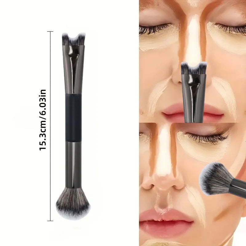 U-Shaped Nose Contour Brush with Dual-End Design