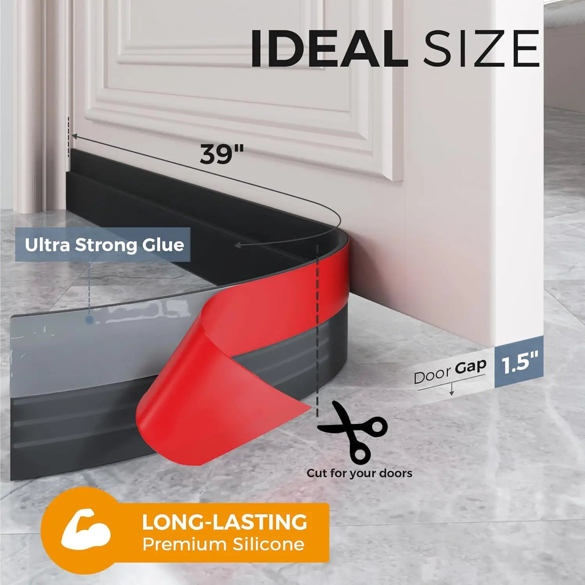 Self-Adhesive Silicone Door Draft Stopper