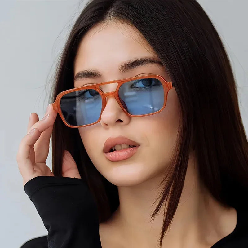 Vintage Metal Square Sunglasses