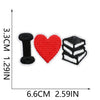 Red 3D Embroidered Iron-On Patches for Clothing & Crafts