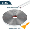 Roll of chrome car door edge guard trim strip showing dimensions and coil layout