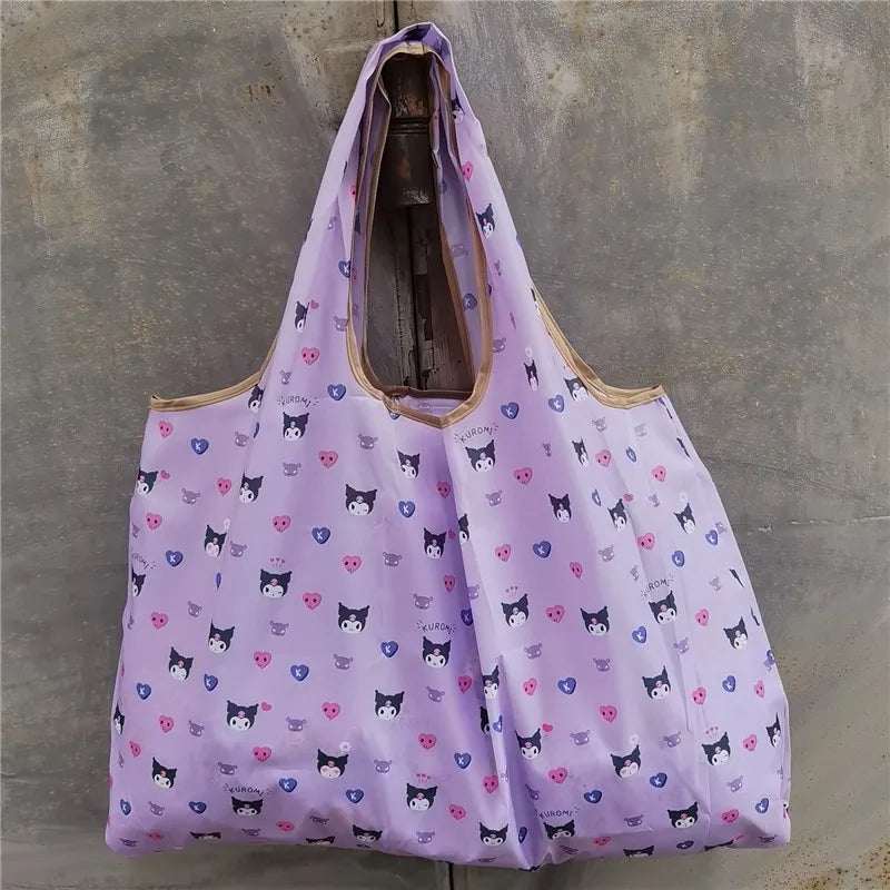 Foldable Eco-Friendly Shopping Bag with Cartoon Print