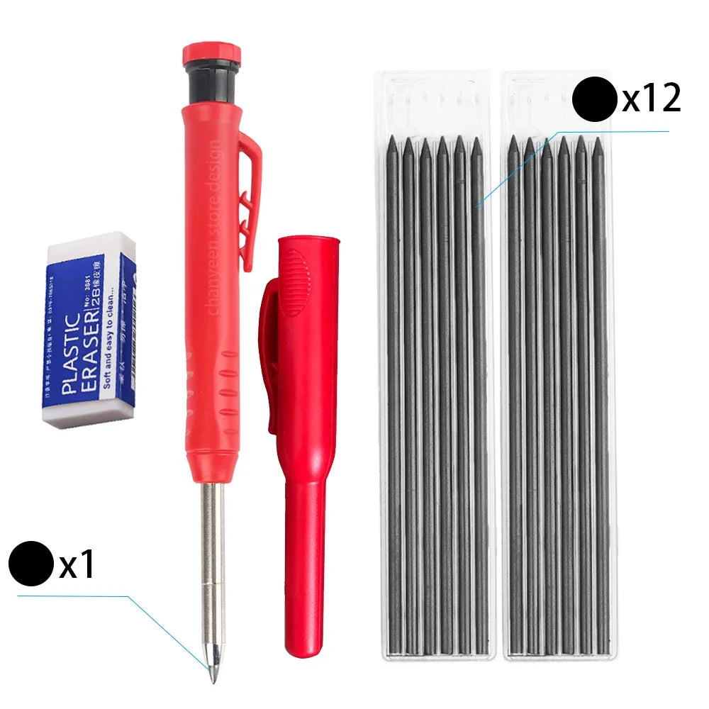 Precision Carpenter's Mechanical Pencil with Integrated Sharpener