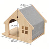 Wall-Mounted Wooden Cat Climbing Shelf with Sisal Scratching Post
