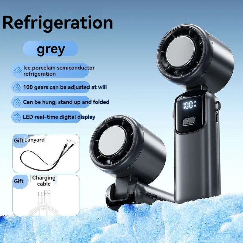 Portable Foldable Neck Fan with Stepless Speed Control