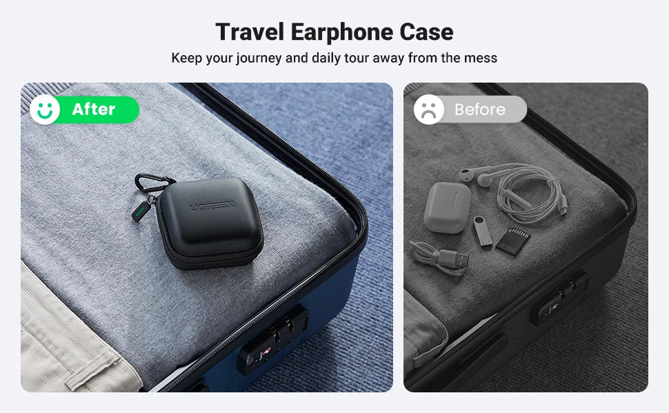 Compact EVA Hard Shell Storage Case for Earbuds and Accessories