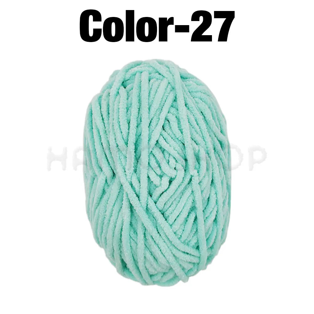 Soft Velvet Chenille Yarn for Knitting and Crochet – 2 Rolls