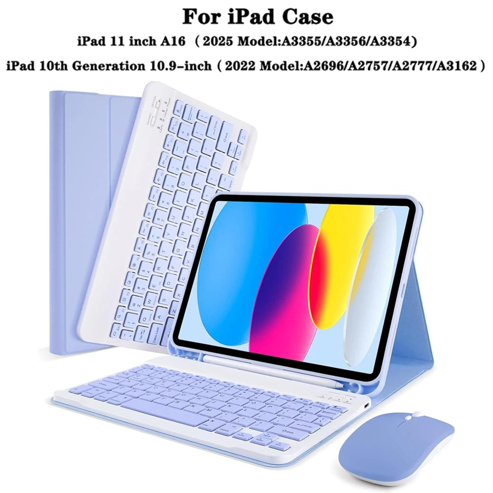 Detachable Keyboard Case for iPad 10th Gen and iPad 11th Gen (A16)
