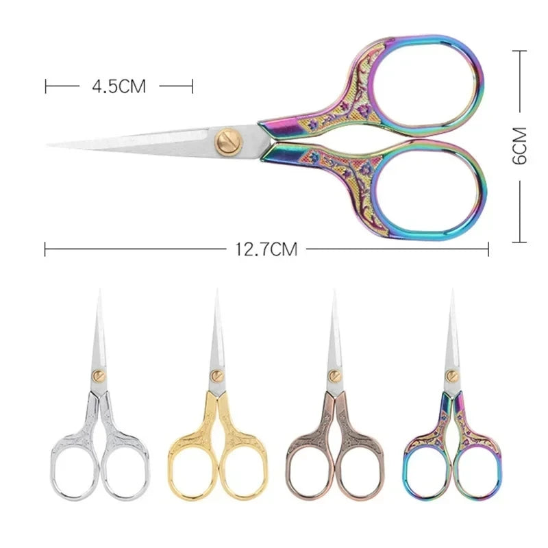 Vintage Stainless Steel Sewing Scissors for Fabric and Embroidery
