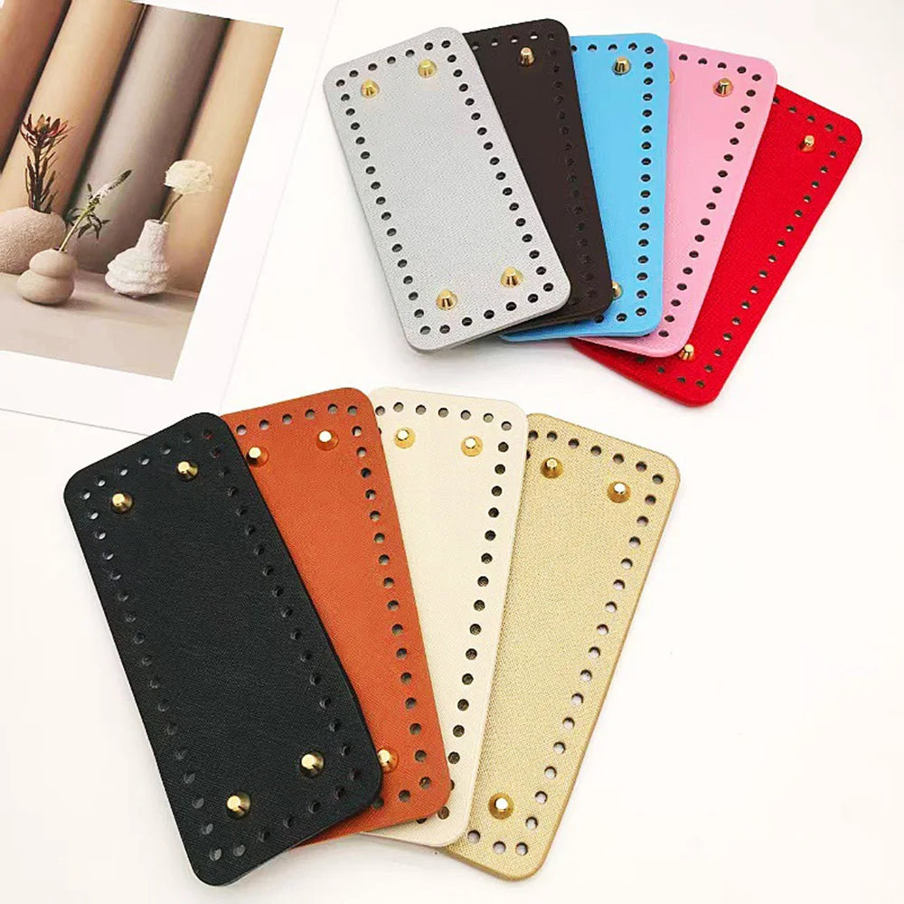 PU Leather Bag Bases with Hanging Hooks for DIY Knitting & Craft Projects