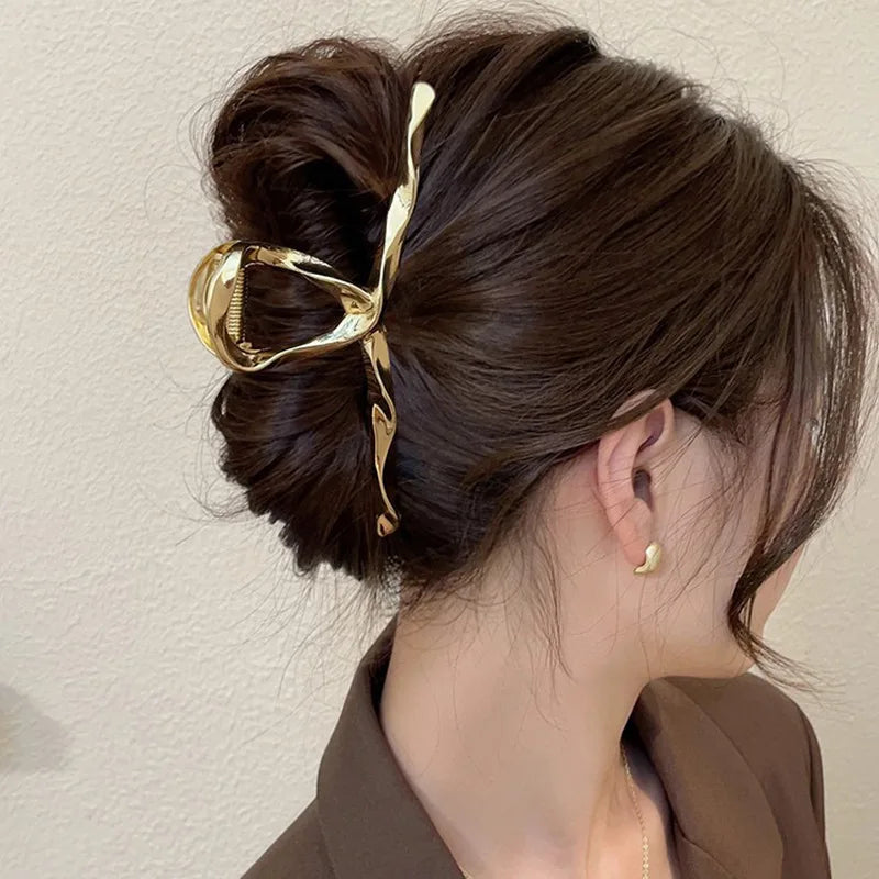 Gold S-Shaped Metal Hair Claw