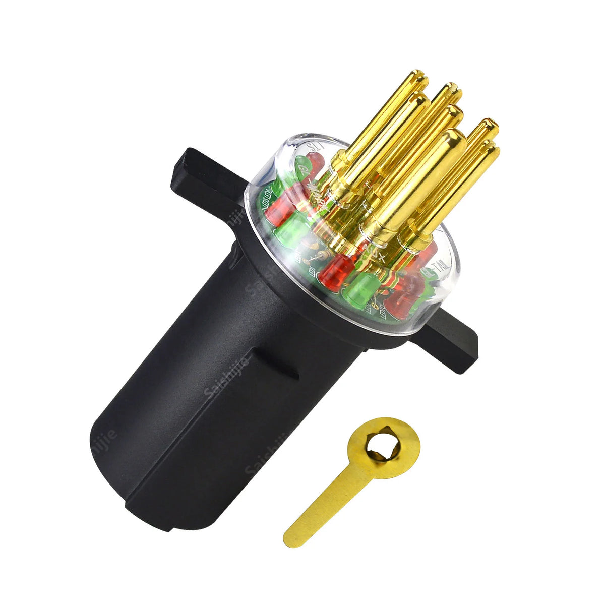 7-Way Round Pin Trailer Circuit Tester for Semi-Trucks