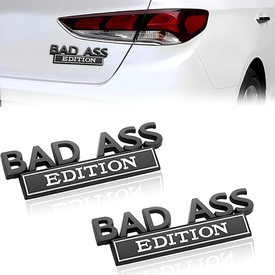Schwarze Badass-Edition-Fender-Aufkleber-Badge-Set für Fahrzeuge