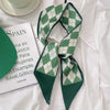 Floral Print Silk Hair Scarf for Women – Long Ribbon Headband