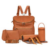 Leather-Look 20L Diaper Backpack with Stroller Straps