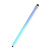 A long, slender blue capacitive stylus pen with a black tip.