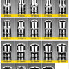 A collection of various metric socket sizes ranging from 8mm to 32mm, shown in a grid format.