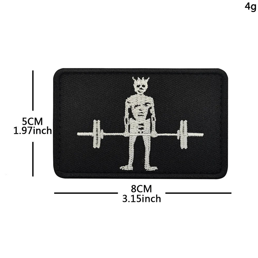 No Pain No Gain Tactical Embroidered Patch with Hook Backing
