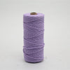 A spool of purple macrame cord, 3mm/4mm thickness, used for crafting.