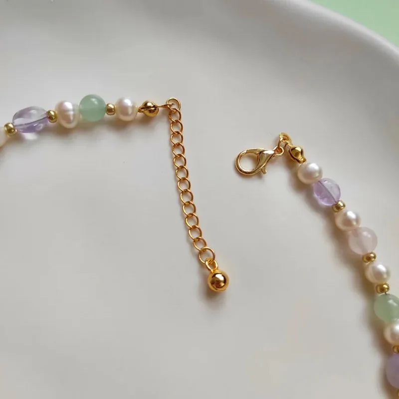 Dainty Gemstone Beaded Choker Necklace