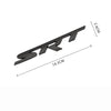 Black metal Dodge SRT grille emblem with dimensions 2.4cm high and 14.3cm long