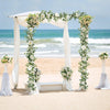 Artificial Eucalyptus Garland with White Roses