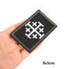Black embroidered patch featuring a white Knights Templar cross design with hook and loop backing