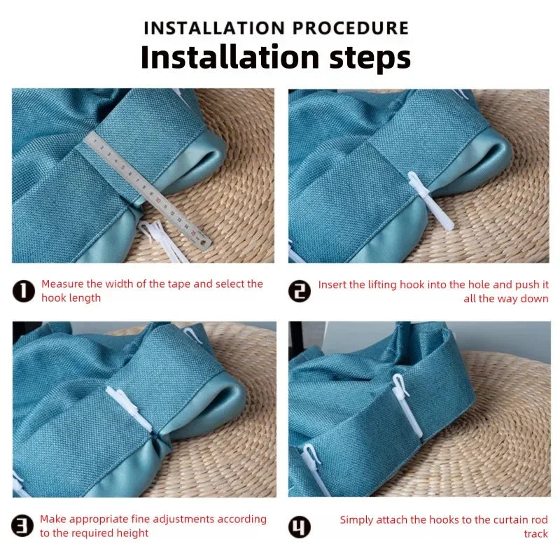 Adjustable Curtain Hanging Hooks - Set of 50