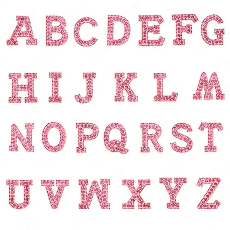 Pearl Rhinestone Letter Patches – Iron-On 3D DIY Embellishments