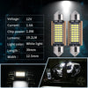 A pair of white LED bulbs with a 39mm length and 12.5mm width for car interior and license plate lighting.