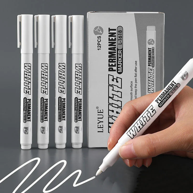 Waterproof White Paint Marker Pen – Permanent, 1mm Fine Tip