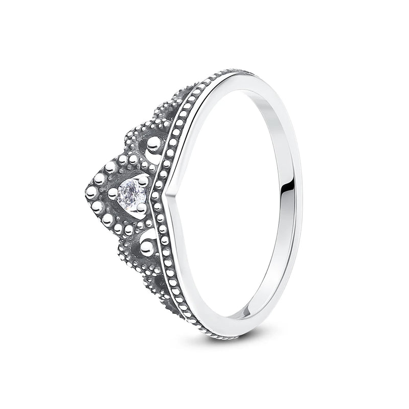 Sterling Silver Heart Ring with Cubic Zirconia