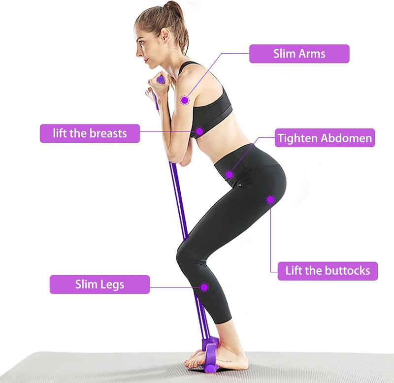 6-Tube Resistance Band Pedal Puller for Full-Body Fitness