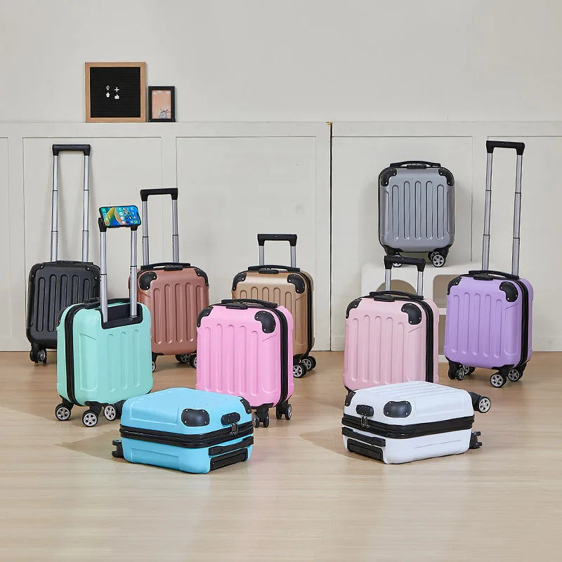 Maleta de Cabina Compacta de 14 Pulgadas con Soportes Integrados para Vaso y Teléfono